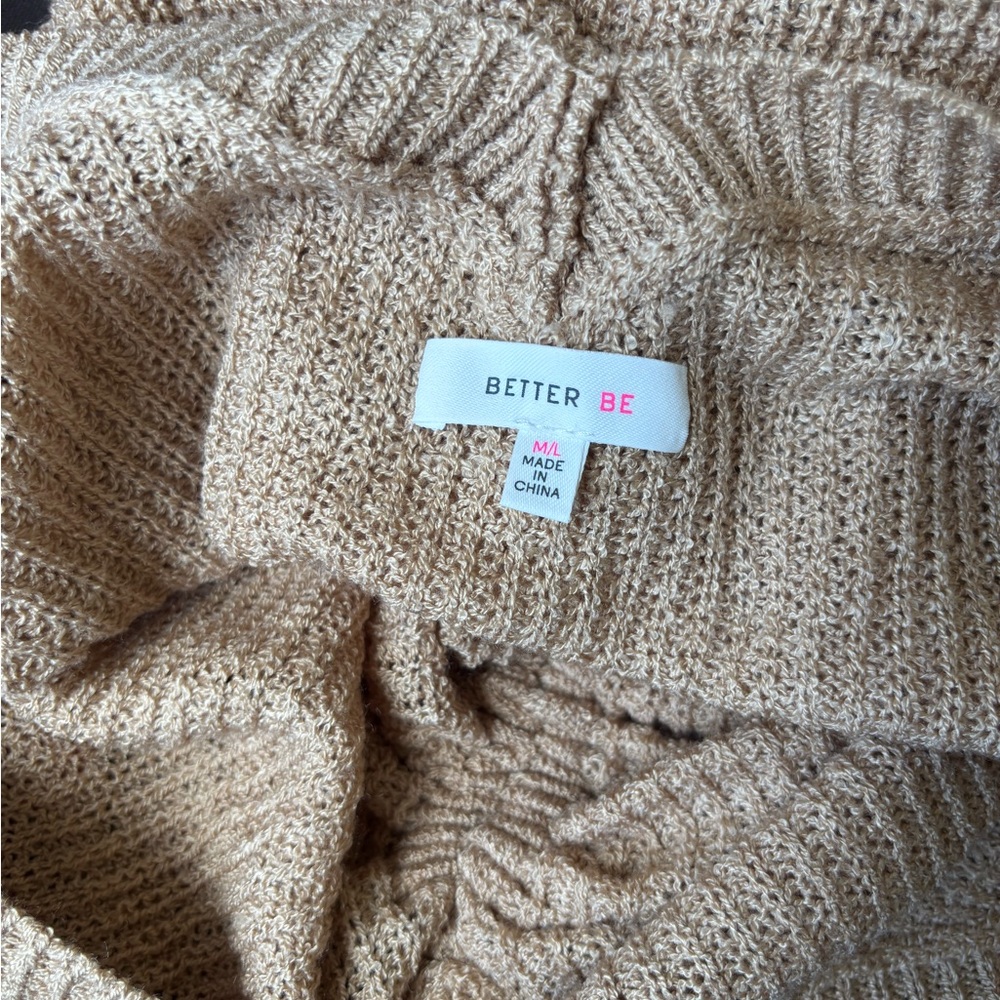 Better Be Tan V-Neck Sweater with Drawstring - Picture 9 of 11